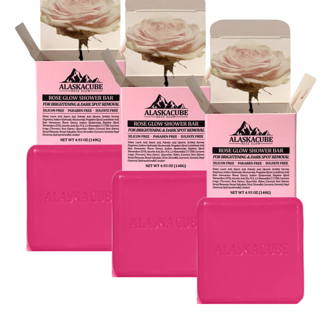 Alaskacube Rose Glow Shower Bar (Set of 3)