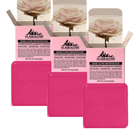 Alaskacube Rose Glow Shower Bar (Set of 3)