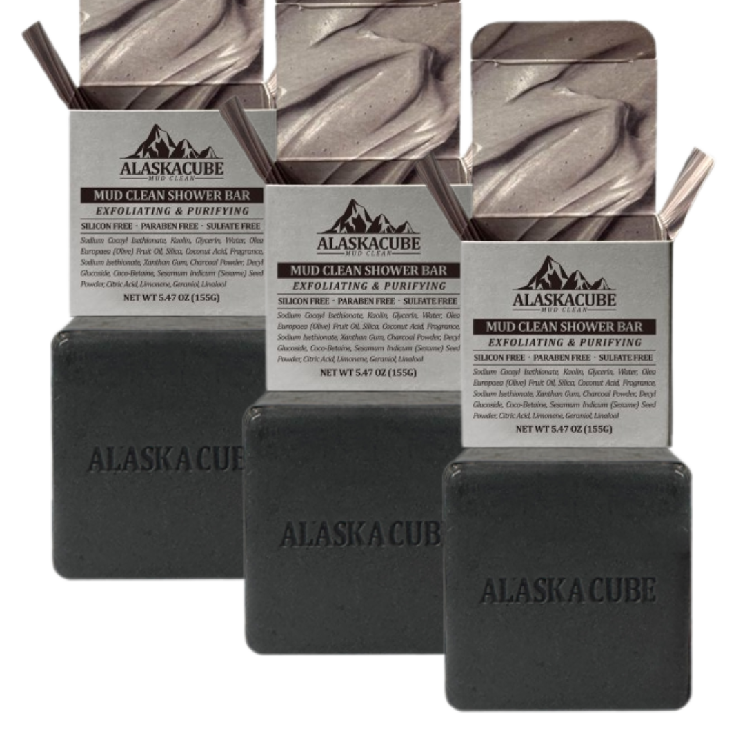 Alaskacube Mud Clean Shower Bar (Set of 3)