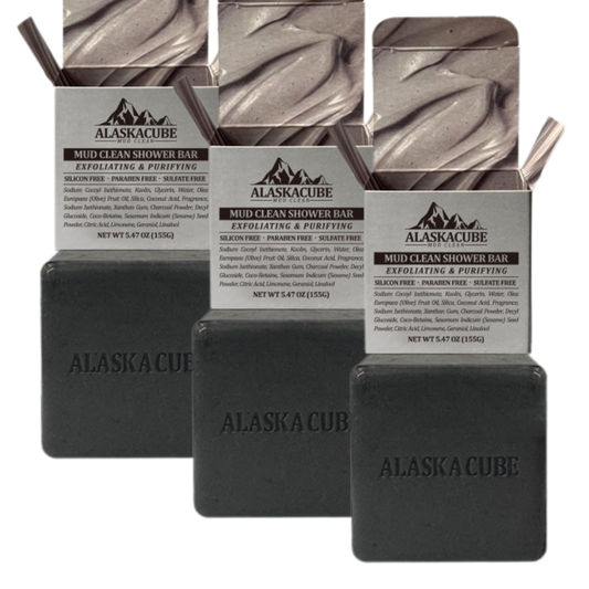 Alaskacube Mud Clean Shower Bar (Set of 3)
